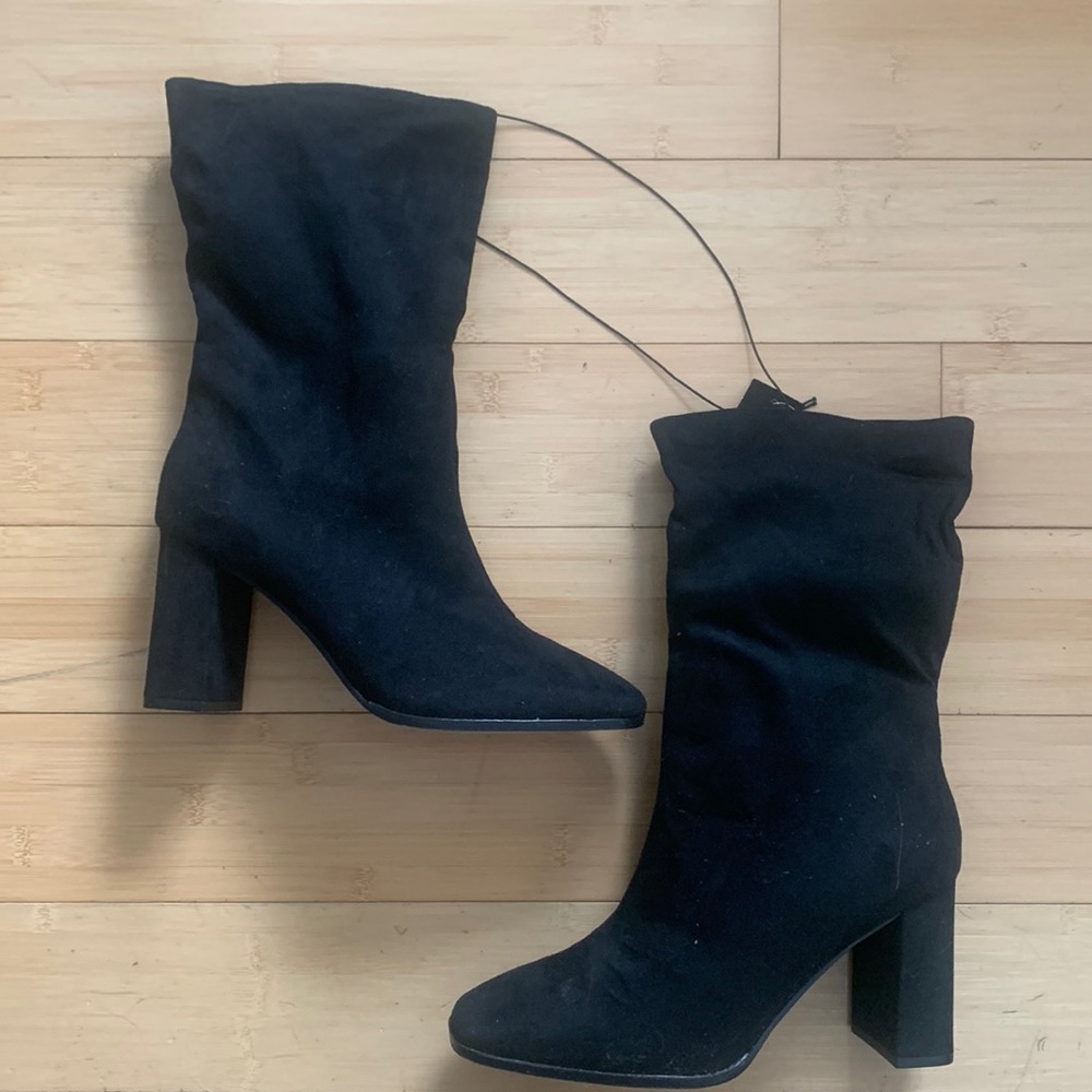 Express 8.5 Square Toe Booties